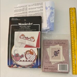 WonderArt Pillowcases and Ribbon Embroidery Kit